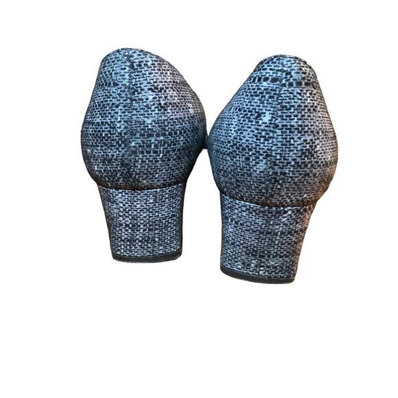 Aquatalia Pasha Tweed Print Heel Pumps 9 1/2 Block Heel - Picture 5 of 13
